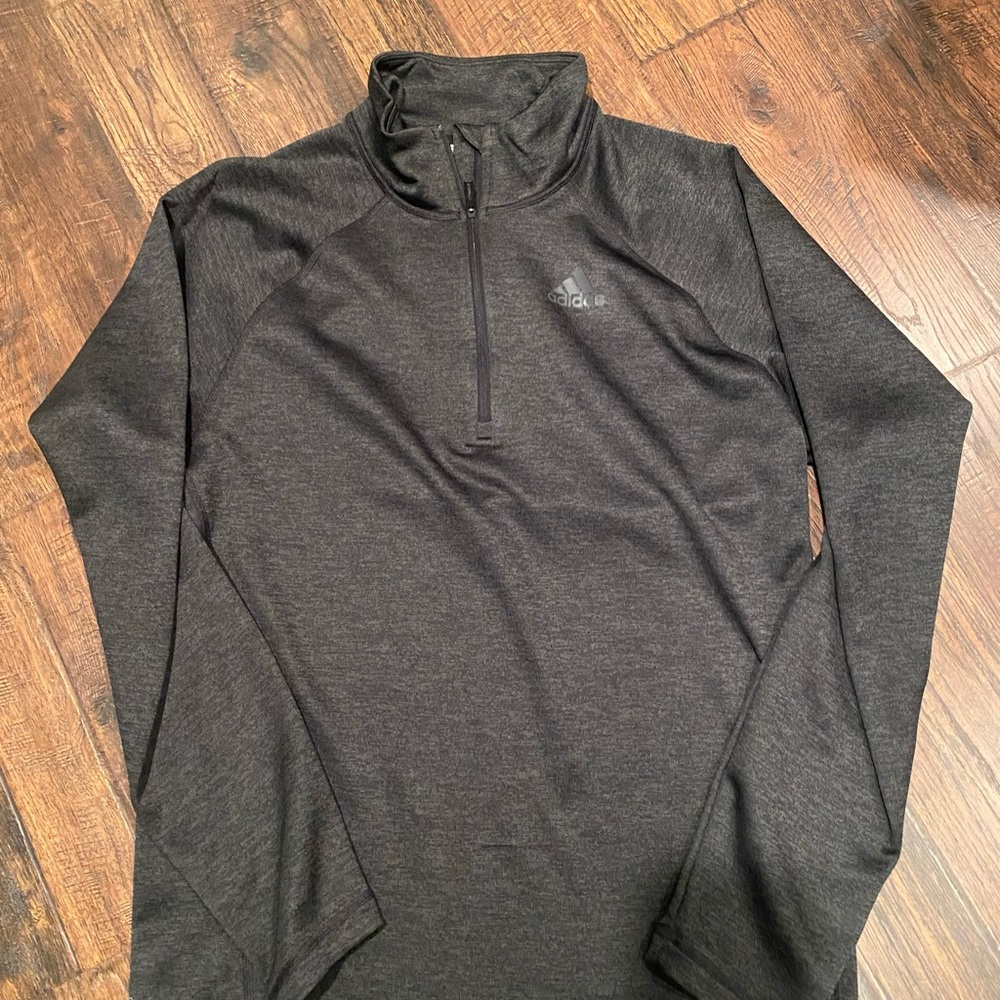 Men’s adidas 1/4 zip pullover. Heather grey size medium